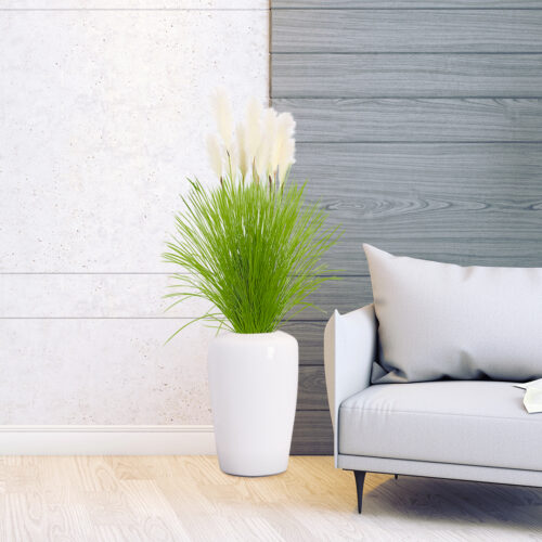 4x 137cm Potted Tall Silk Fake Pampas Grass Artificial Plants Reed Greenery Flowers Decor - Image 3