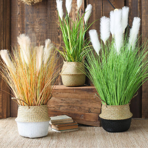 4x 137cm Potted Tall Silk Fake Pampas Grass Artificial Plants Reed Greenery Flowers Decor - Image 7