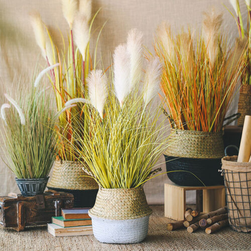 4x 137cm Artificial Indoor Potted Reed Bulrush Grass Tree Fake Plant Simulation Decorative - Image 3