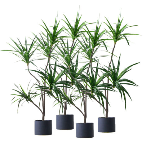 4x 180cm Realistic Artificial Dracaena Rubberised Silk Cloth Iron Wire Decor