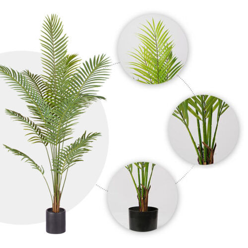 4x 210cm Green Artificial Indoor Rogue Areca Palm Tree Fake Tropical Plant Decor - Image 4