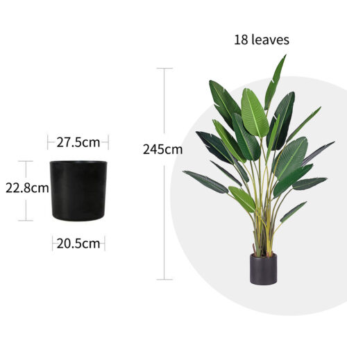 4x 245cm Artificial Giant Green Birds of Paradise Tree Fake Tropical Indoor Plant Decor - Image 2