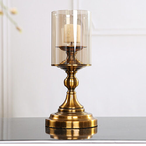 33.5cm Gold Nordic Deluxe Candlestick Candle Holder Stand Pillar Glass /Iron - Image 3