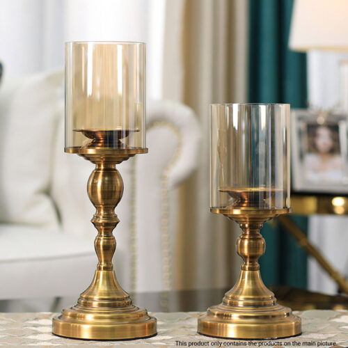 33.5cm Gold Nordic Deluxe Candlestick Candle Holder Stand Pillar Glass /Iron - Image 6