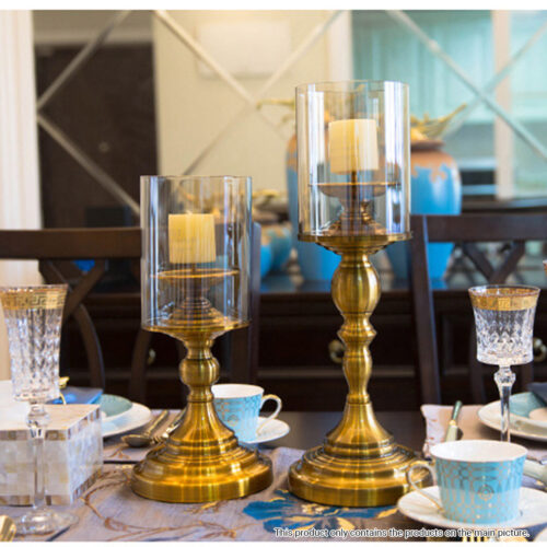 33.5cm Gold Nordic Deluxe Candlestick Candle Holder Stand Pillar Glass /Iron - Image 7