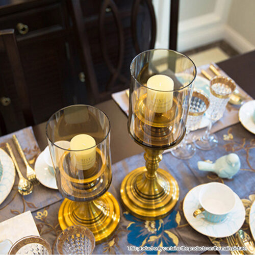 33.5cm Gold Nordic Deluxe Candlestick Candle Holder Stand Pillar Glass /Iron - Image 8