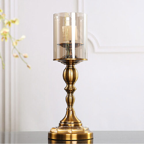 42cm Gold Nordic Deluxe Candlestick Candle Holder Stand Pillar Glass /Iron - Image 3