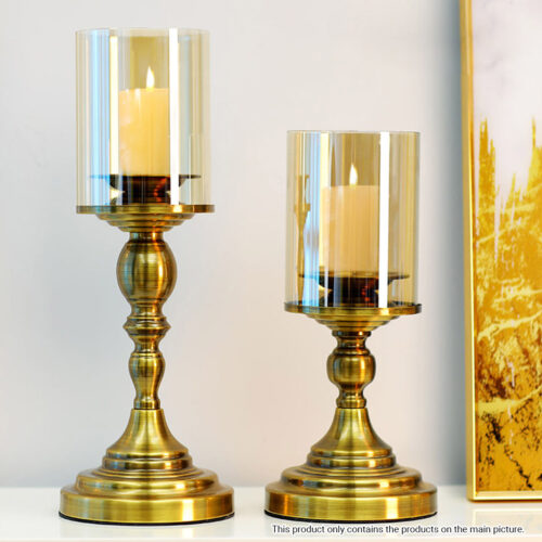 42cm Gold Nordic Deluxe Candlestick Candle Holder Stand Pillar Glass /Iron - Image 4
