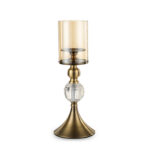 38cm Glass Candle Holder Candle Stand Glass/Metal