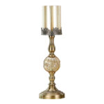 47cm Glass Candle Holder Candle Stand Glass/Metal