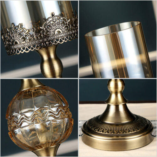 47cm Glass Candle Holder Candle Stand Glass/Metal - Image 9