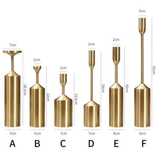 6pcs Gold Iron Taper Luxury Candlestick Candle Holder Stand Pillar - Image 2