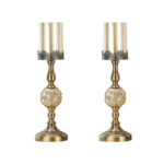 2x 47cm Glass Candle Holder Candle Stand Glass/Metal