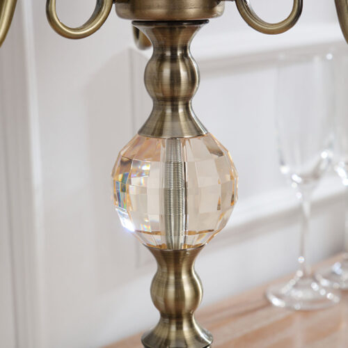 58cm 4-Slots Glass Candlestick Candle Holder Stand Pillar Glass/Iron Metal - Image 7