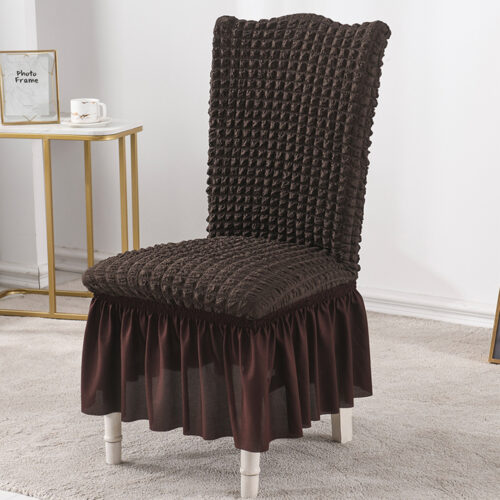 Coffee Chair Cover Seat Protector with Ruffle Skirt Stretch Slipcover Wedding Party Decor - Image 3