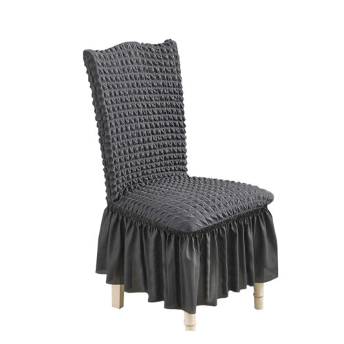 Dark Grey Chair Cover Seat Protector with Ruffle Skirt Stretch Slipcover Wedding Party Decor
