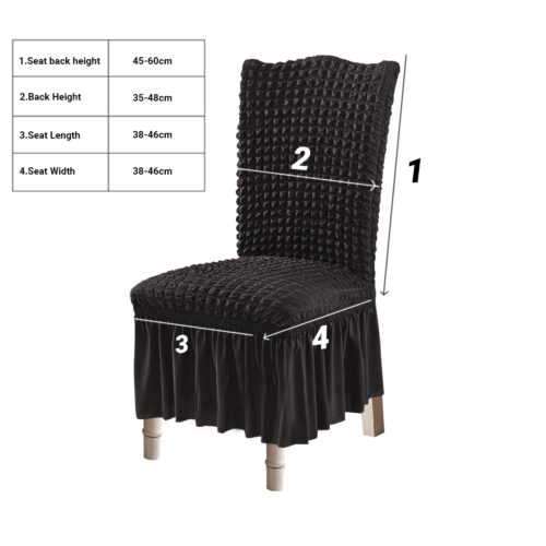 Black Chair Cover Seat Protector with Ruffle Skirt Stretch Slipcover Wedding Party Decor - Image 6