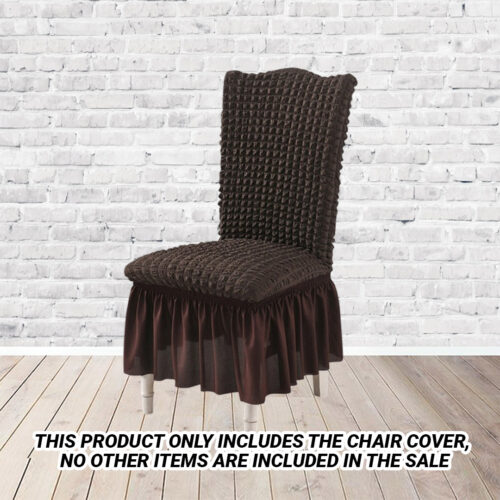 SOG 2x Coffee Chair Cover Seat Protector with Ruffle Skirt Stretch Slipcover Wedding Party Decor - Image 2