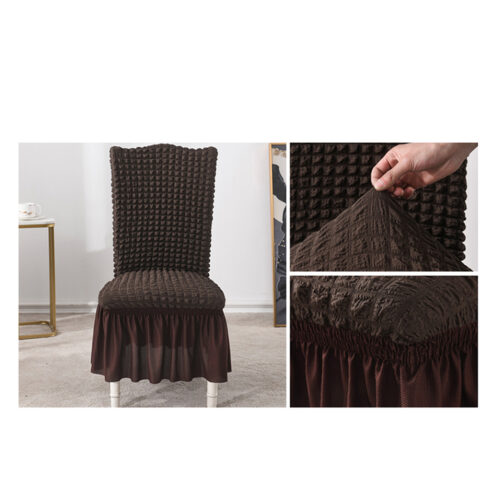 SOG 2x Coffee Chair Cover Seat Protector with Ruffle Skirt Stretch Slipcover Wedding Party Decor - Image 8