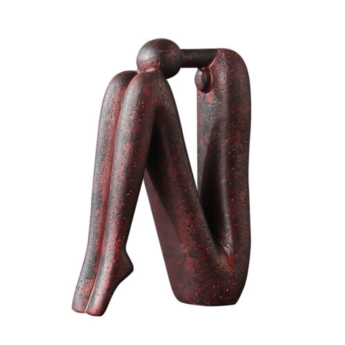 13x20cm Ornament Modern Stickman Art Sculpture Minimalist Resin Statue Round Head Bookend