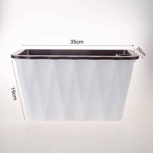 2x 35cm Small White Flowerpot Vegetable Herb Flower Outdoor Plastic Box Garden Decor - Image 6