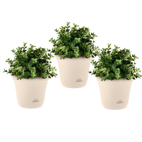 19.5 cm Plastic Plant Pot Self Watering Planter Flower Bonsai Indoor Outdoor Garden Decor Set of 3