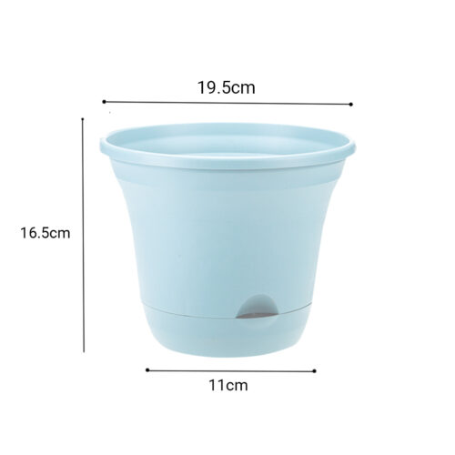 19.5 cm Blue Plastic Plant Pot Self Watering Planter Flower Bonsai Indoor Outdoor Garden Decor Set of 3 - Image 6