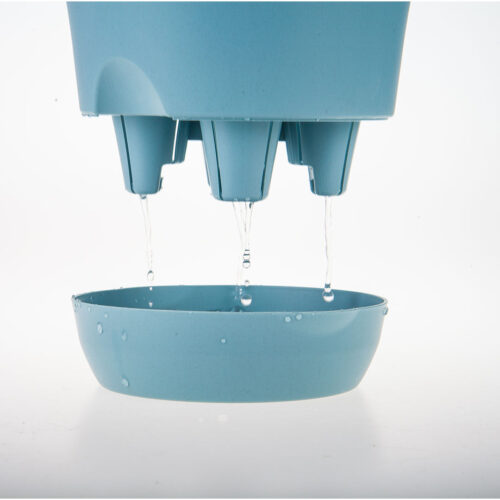19.5 cm Blue Plastic Plant Pot Self Watering Planter Flower Bonsai Indoor Outdoor Garden Decor Set of 3 - Image 10