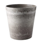 27cm Rock Grey Round Resin Plant Flower Pot in Cement Pattern Planter Cachepot