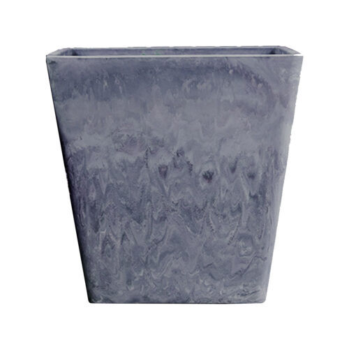 27cm Weathered Grey Square Resin Plant Flower Pot in Cement Pattern Planter Cachepot