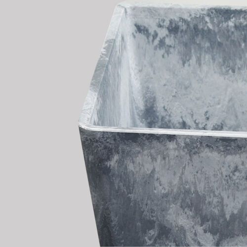 27cm Weathered Grey Square Resin Plant Flower Pot in Cement Pattern Planter Cachepot - Image 7