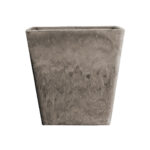 27cm Sand Grey Square Resin Plant Flower Pot in Cement Pattern Planter Cachepot
