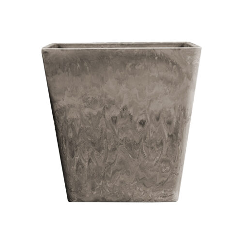 27cm Sand Grey Square Resin Plant Flower Pot in Cement Pattern Planter Cachepot