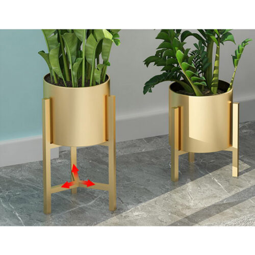 45CM Gold Metal Plant Stand with Flower Pot Holder Corner Shelf Rack Display - Image 4