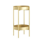 2 Layer 50cm Gold Metal Plant Stand Flower Pot Holder Corner Shelf Rack Display