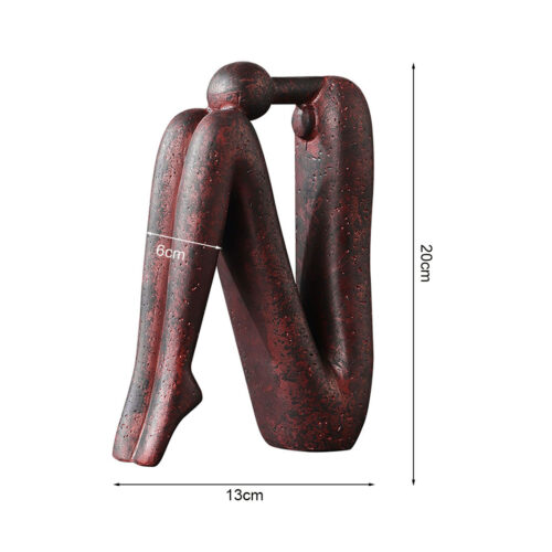 2x 13x20cm Ornament Modern Stickman Art Sculpture Minimalist Resin Statue Round Head Bookend - Image 5