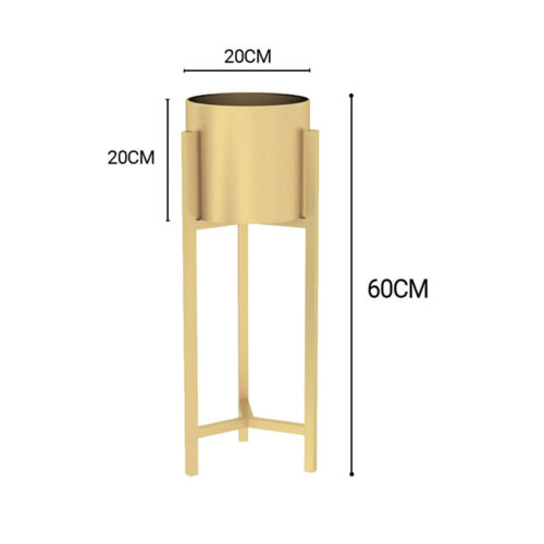 60cm Gold Metal Plant Stand with Flower Pot Holder Corner Shelf Rack Display - Image 2