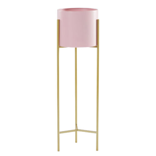 2 Layer 60cm Gold Metal Plant Stand Pink Flower Pot Holder Corner Shelf Rack Display