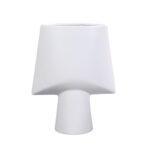 21x25.5cm Small White Ornament Geometric Decor Ceramic Vase Flower Pots Decorative