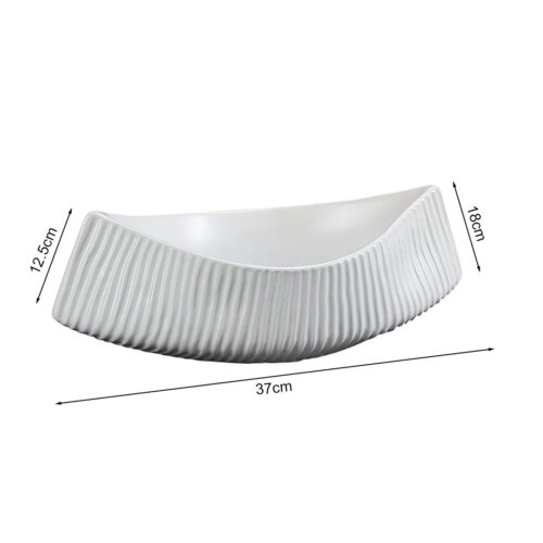 37x12.5cm Ornament Boat Shaped Plate Ceramic Food Decoration Serving Tray For Kitchenware - Image 5