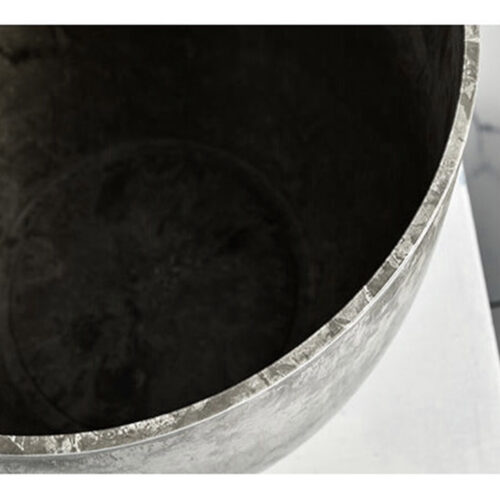 32cm Weathered Grey Round Resin Plant Flower Pot in Cement Pattern Planter Cachepot - Image 7