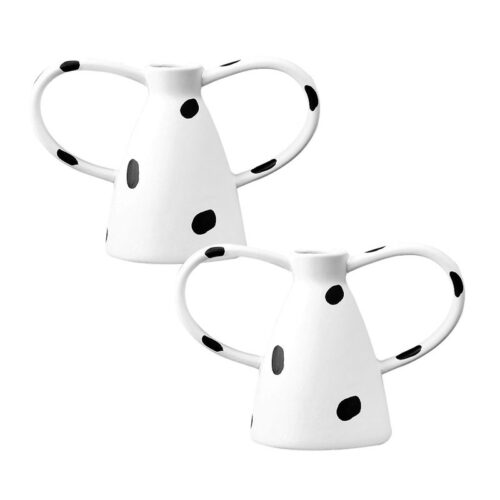 2x 23.5x11cm Ornament Vase with Polka Dot Handicraft Decorations Decor