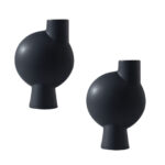 2x 17.8x26.7cm Small Ornament a Modern Abstract Vase Decorative Object Unique Shape with Narrow Neck