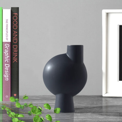 2x 17.8x26.7cm Small Ornament a Modern Abstract Vase Decorative Object Unique Shape with Narrow Neck - Image 2