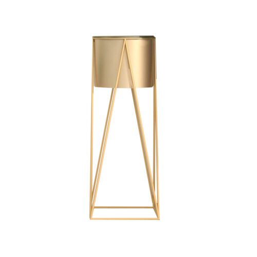 70cm Gold Metal Plant Stand with Gold Flower Pot Holder Corner Shelf Rack Display