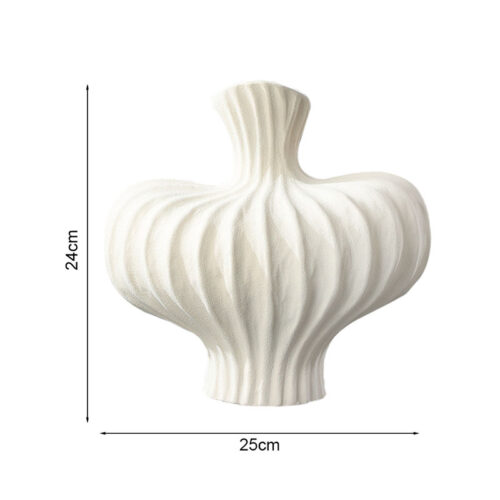 25X24cm Small Matte White Ornament Vases Countertop Porch Crafts Decor - Image 5