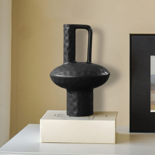 20x30cm Ornament Contemporary Black Ceramic Vase Decorative - Image 4