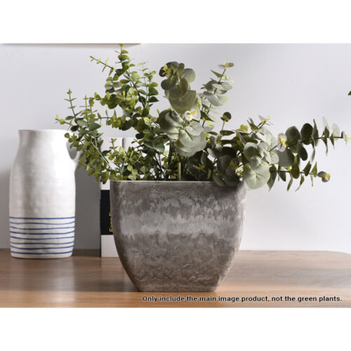 2x 27cm Rock Grey Square Resin Plant Flower Pot in Cement Pattern Planter Cachepot - Image 4
