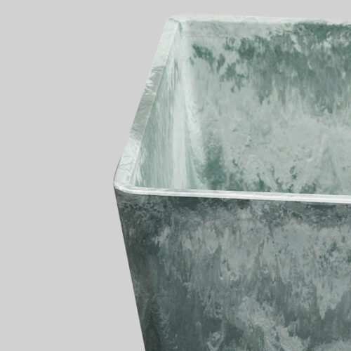 2x 27cm Green Grey Square Resin Plant Flower Pot in Cement Pattern Planter Cachepot - Image 7