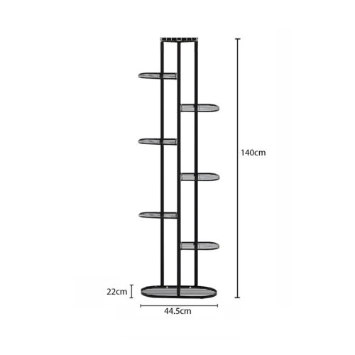 8 Tier 9 Pots Black Metal Plant Rack Flowerpot Storage Display Stand Holder Decor - Image 5